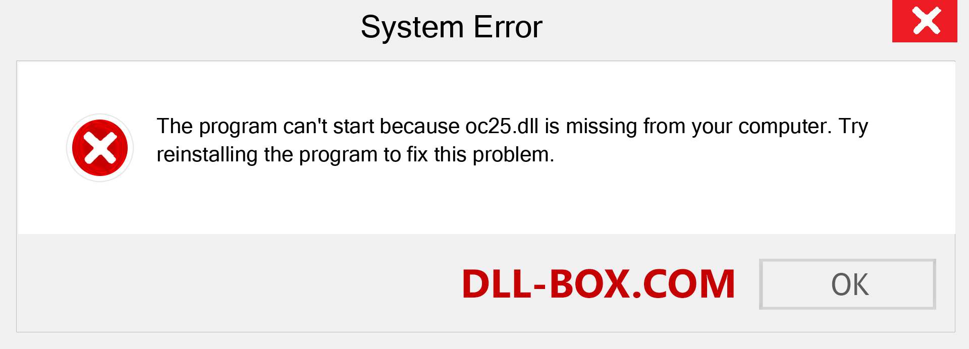  oc25.dll file is missing?. Download for Windows 7, 8, 10 - Fix  oc25 dll Missing Error on Windows, photos, images